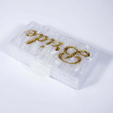 Women's new fashion hundred tower white pearlescent letter sequined acrylic clutch bag diagonal span banquet exquisite dress bag