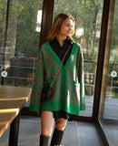 2025 New Popular, , ,  spring and autumn popular sweater cardigan jacquard medium and long cardigan knitted sweater