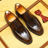 2025 Popular hot-selling thick-soled heightening glossy patent leather leather shoes pointed men's genuine leather soft leather business British style single shoes men