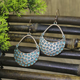 Vintage geometric fringed earrings
