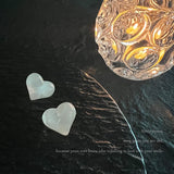 S925 silver needle peach girl lovely multicolor love resin earrings