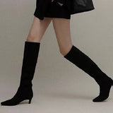 2025  Pile boots slim boots children's  autumn and winter brown wide boots but knee high knight boots
