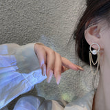 Wholesale Tassel Earrings super fairy temperament exaggerated long pearl earrings