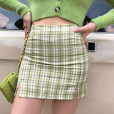 themeisles - Cara Plaid Skirt // Green