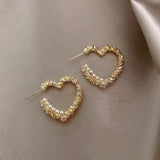 S925 Silver Needle Fashion Love Pearl Delicate C-shaped Earrings