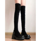 2025  Long knee boots children's popular new popular thick-soled high tube thin boots spring and autumn single boots do not drop the boots