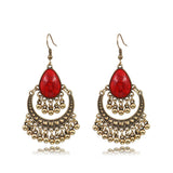 Rice bead round earrings
