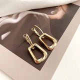 Simple geometric metal fashion earrings