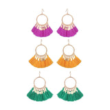 Circled tassel earrings