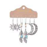 Irregular silver butterfly tassel earrings