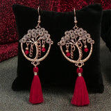 fringed bridal long geometric earrings