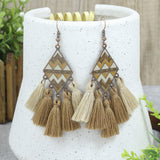 Tassel alloy hollow earrings