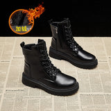 Ins trendy Martin boots women's popular autumn new British short boots platform student Internet celebrity locomotive boots casual boots F06