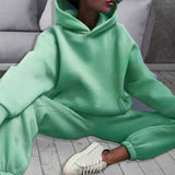 MOMENTLOVER New 's new women's cross-border autumn sweater set, solid color casual fashion sports trousers two-piece set