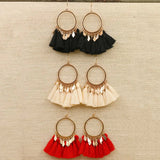Circled tassel earrings