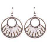 Exaggerated retro wooden earrings