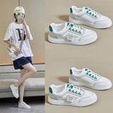 spring new little white shoes women's ins Korean version of students running sports board shoes heightening lace-up casual shoes Q28