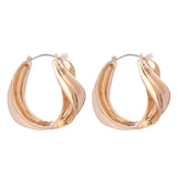 Golden geometry double C earrings