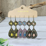 Simple droplet round glazed earrings
