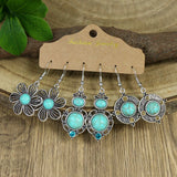 Geometric bohemian turquoise earrings