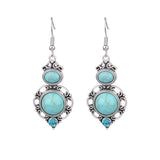Turquoise earrings with wind flowers and water drops