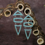 National retro tassel geometric alloy earrings