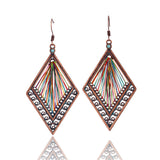 Fashion drop-shaped hand-woven retro earrings