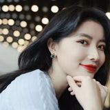 Korean Emerald S925 Silver Needle Fashion Earrings
