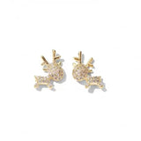 Fashion simple small and cute Christmas deer earrings