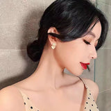 S925 Silver Needle Geometric Diamond Cat Eye Earrings