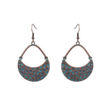 Retro earrings geometric turquoise tassel earrings