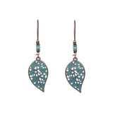 Retro earrings geometric turquoise tassel earrings