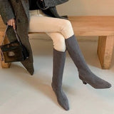 2025  Pile boots slim boots children's  autumn and winter brown wide boots but knee high knight boots