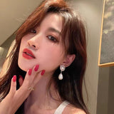 S925 Silver Needle Palace Baroque retro art drop pearl earrings