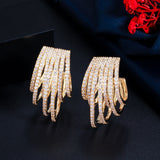 Skeleton black colored zircon earrings