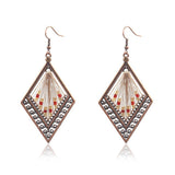 Fashion drop-shaped hand-woven retro earrings