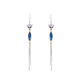 Long zircon fox fringed earrings