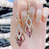 Geometry S925 silver needle crystal earrings