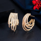 Skeleton black colored zircon earrings