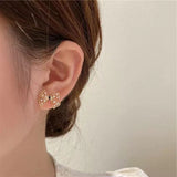 S925 Silver Needle Bow Pearl Fringe Earrings