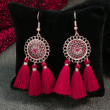 fringed bridal long geometric earrings