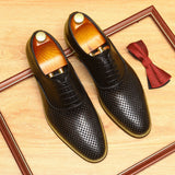2025 Business casual shoes men's cowhide hollow breathable leather shoes simple men's British breathable soft surface soft sole men's shoes export
