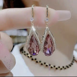 Blue water drop earrings