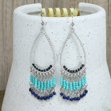 Long bead tassel drop earrings