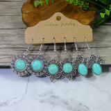 Geometric bohemian turquoise earrings