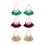 Circled tassel earrings