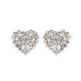 Love full diamond 925 silver heart earrings