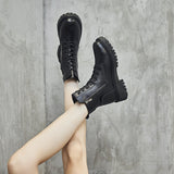 Ins trendy Martin boots women's popular autumn new British short boots platform student Internet celebrity locomotive boots casual boots F06