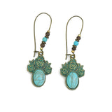 Bohemian Nepalese beads pendant earrings