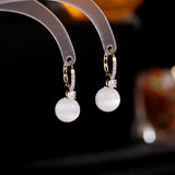 Zircon Earrings simple geometric Opal Earrings